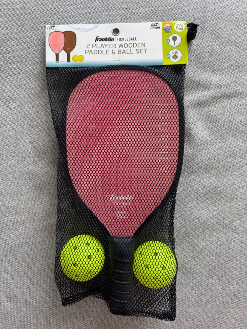 Franklin Pickleball 2 Player Wooden Paddle & Ball Set